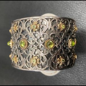 Konstantino Silver 18k Gold Filigree Cuff Bracelet